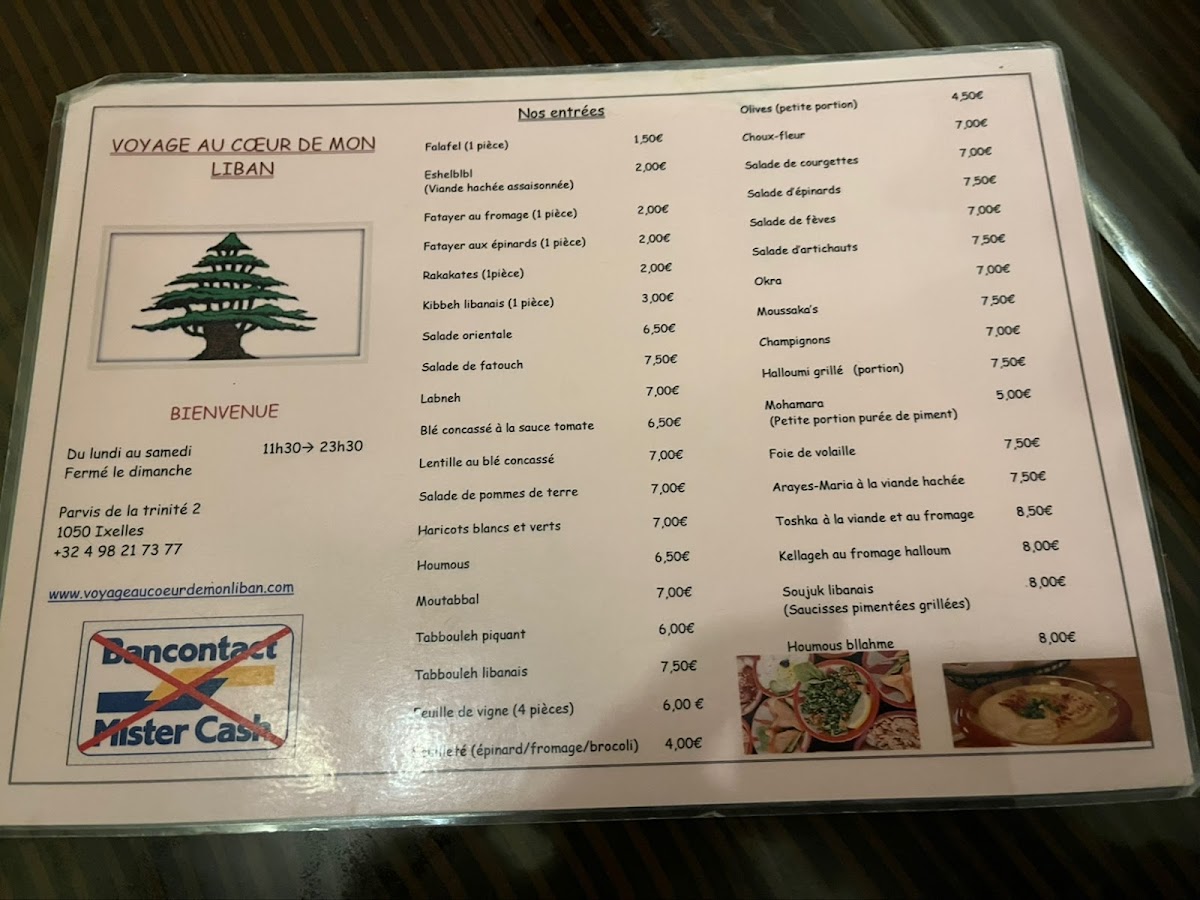 Menu Voyage Au Coeur De Mon Liban-1